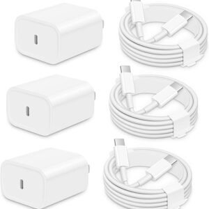 3 Pack i Phone 16 15 Charger Fast Charging, 20W USB C Charger Block with 6FT Type C Charger Cord Compatible with i Phone 16/16 Plus/16 Pro Max/15/15 Pro/15 Plus/15 Pro Max, i...