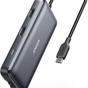 Anker 553 USB-C Hub, 8-in-1 USB C Dock, Dual 4K HDMI USB C to USB Adapter, 1 Gbps Ethernet USB Hub, 100W Power Delivery, SD Card Reader for MacBook Pro, XPS and More