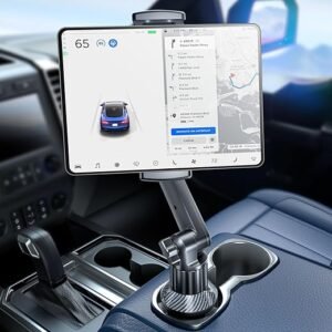 eSamcore Tablet Holder for Car, for iPad Cup Holder Car Mount with 1.57" Depth Large Clamp 15" Height Adjustable for iPad Holder for Car for 6"-12.9" Cell Phone iPhone iPad...