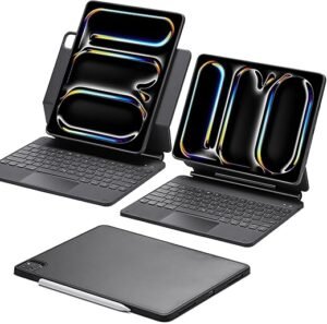 ESR iPad Pro 13 Inch Case with Keyboard (M4, 2024), iPad Pro 13 Keyboard Case with Easy-Set Magnetic Stand, Portrait/Raised Modes for iPad Pro 13 Keyboard, Removable Case,...