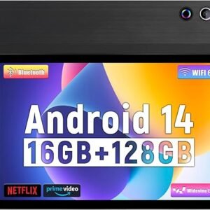 Tablet, 10.36'' Android 14 Tablet with 16GB RAM 128GB ROM 1TB TF Card Expandable Octa-Core, Widevine L1, 1280 * 800 HD Touchscreen, Face ID, Wi-Fi 6, Fast Charging